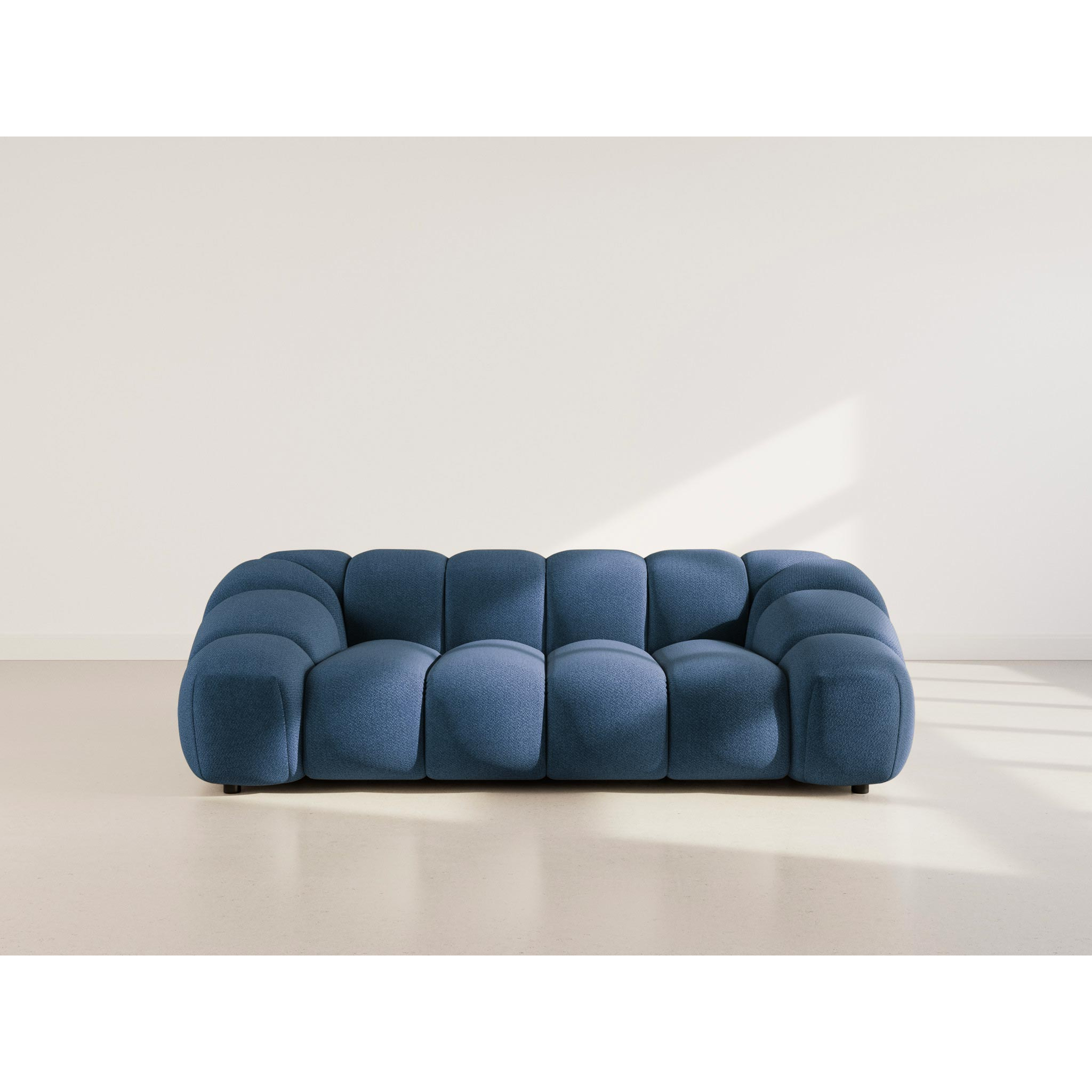 Ava - canapé 3 places en velours texturé - Bleu marine