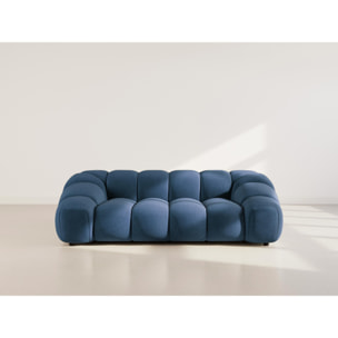 Ava - canapé 3 places en velours texturé - Bleu marine