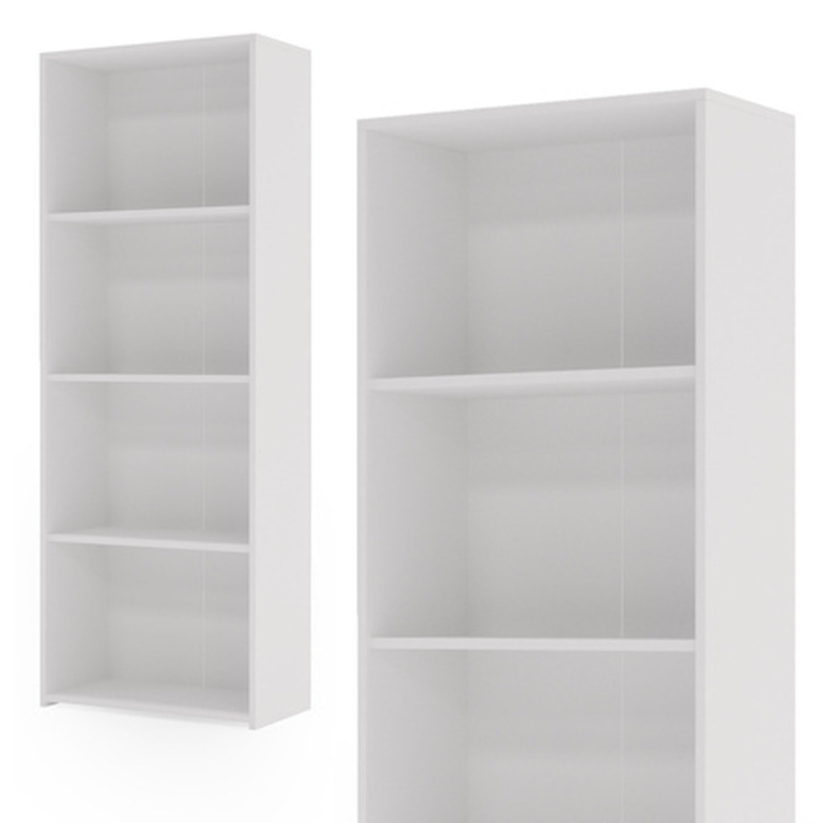 Libreria a colonna LONI 160x60 cm bianca con 5 ripiani a giorno