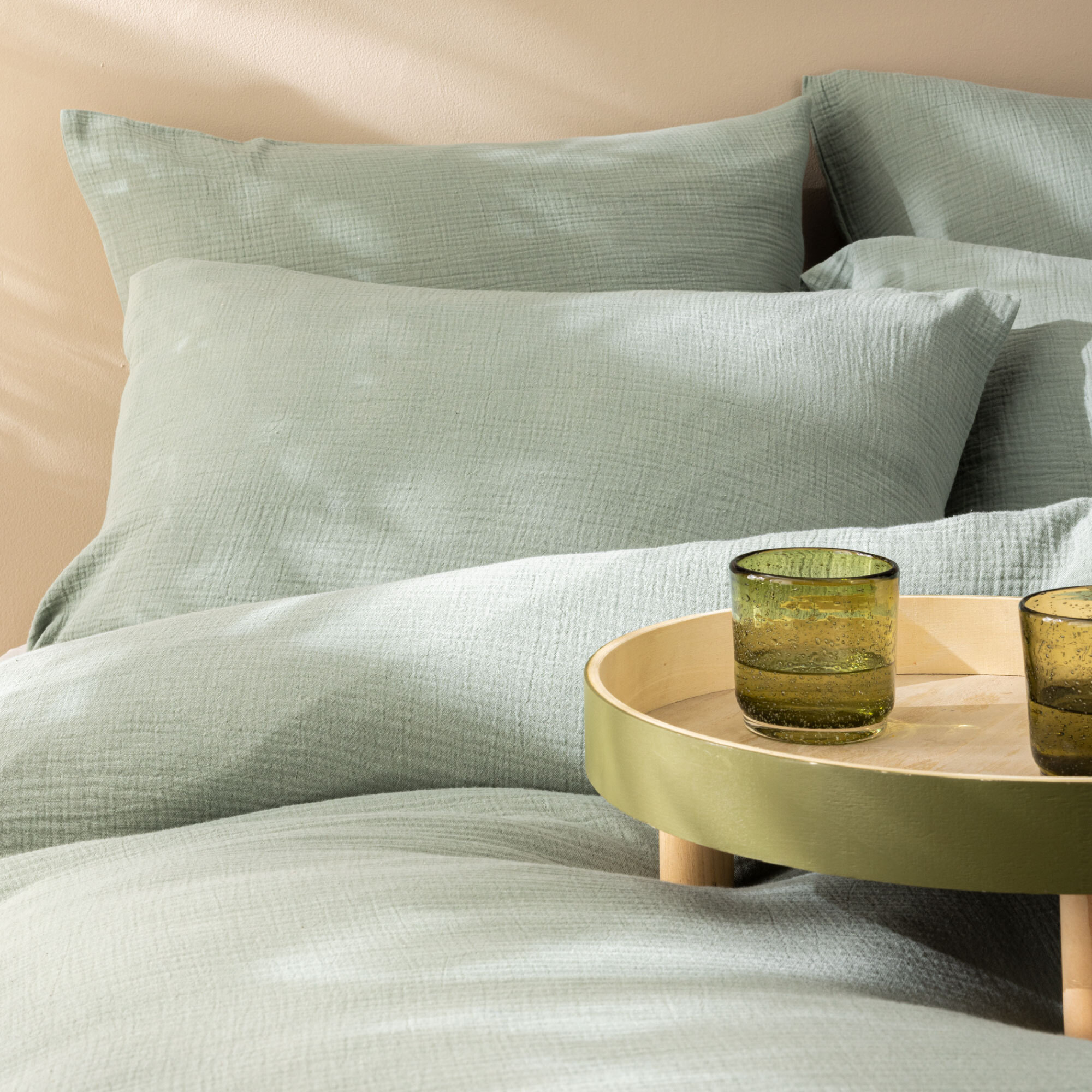 Housse de couette unie en coton, GAZE DE COTON