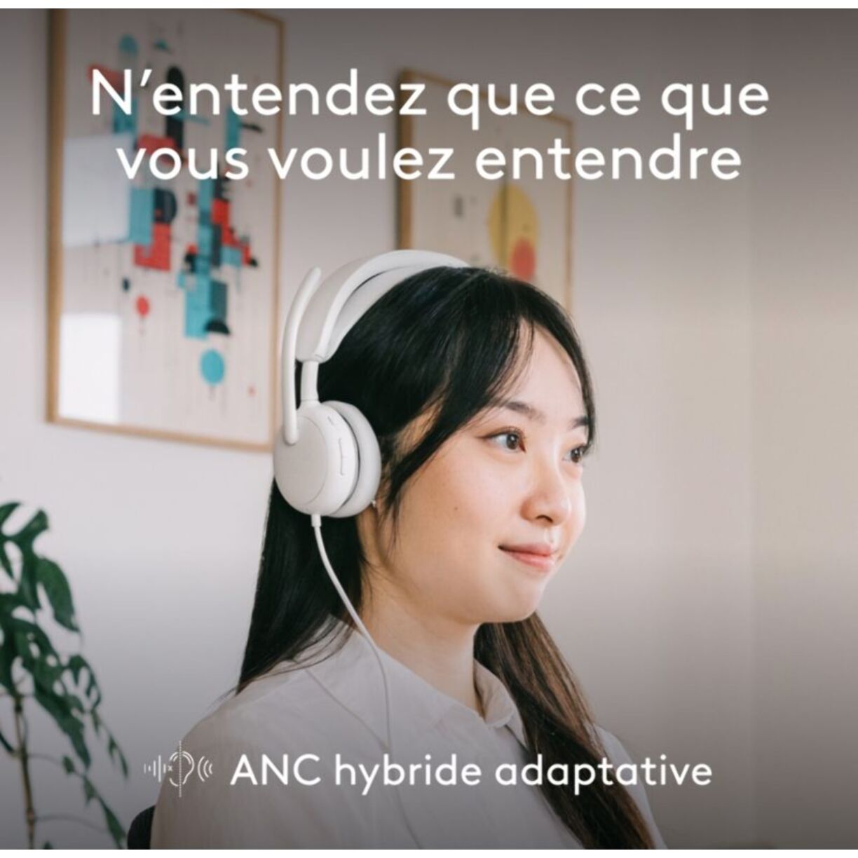 Micro-casque LOGITECH Zone Wired 2 OFF WHITE