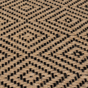 Tapis en jute de couloir antiderapant DIAMOND