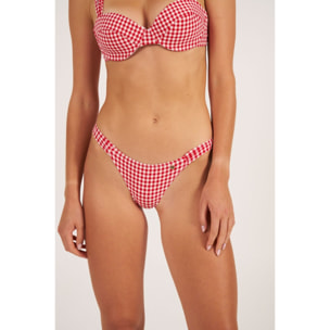 Braga de bikini semibrasileña con estampado vichy