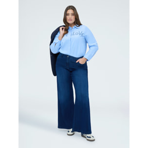 Fiorella Rubino - Jeans Wide Leg lavado azul - Azul