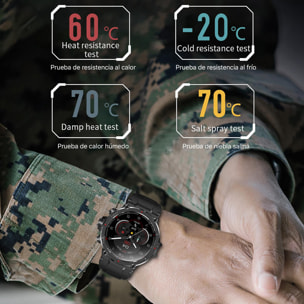 Smartwatch HM03 di grado militare, con GPS a triplo posizionamento. Monitoraggio cardiaco e O2. Notifiche dell'app.