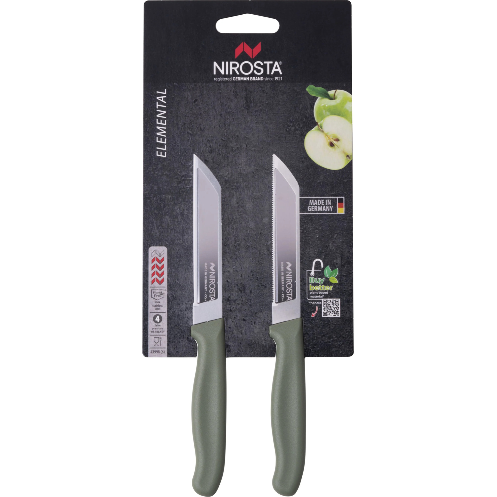 Set de 2 couteaux à légumes 19 cm Nirosta Elemental