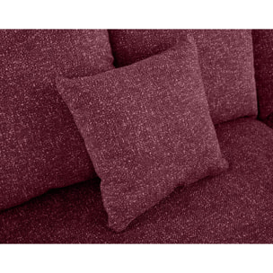 Spice - canapé d'angle réversible 4 places convertible avec coffre en tissu moucheté - Prune