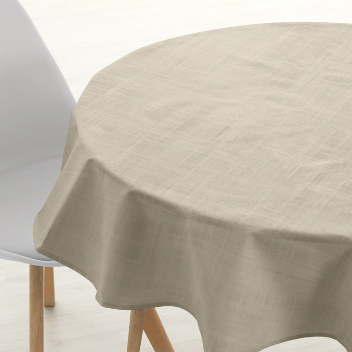 Nappe ronde en résine anti-taches BEIGE medio