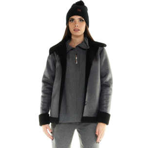 Chaqueta Leone de mujer en sherpa gris