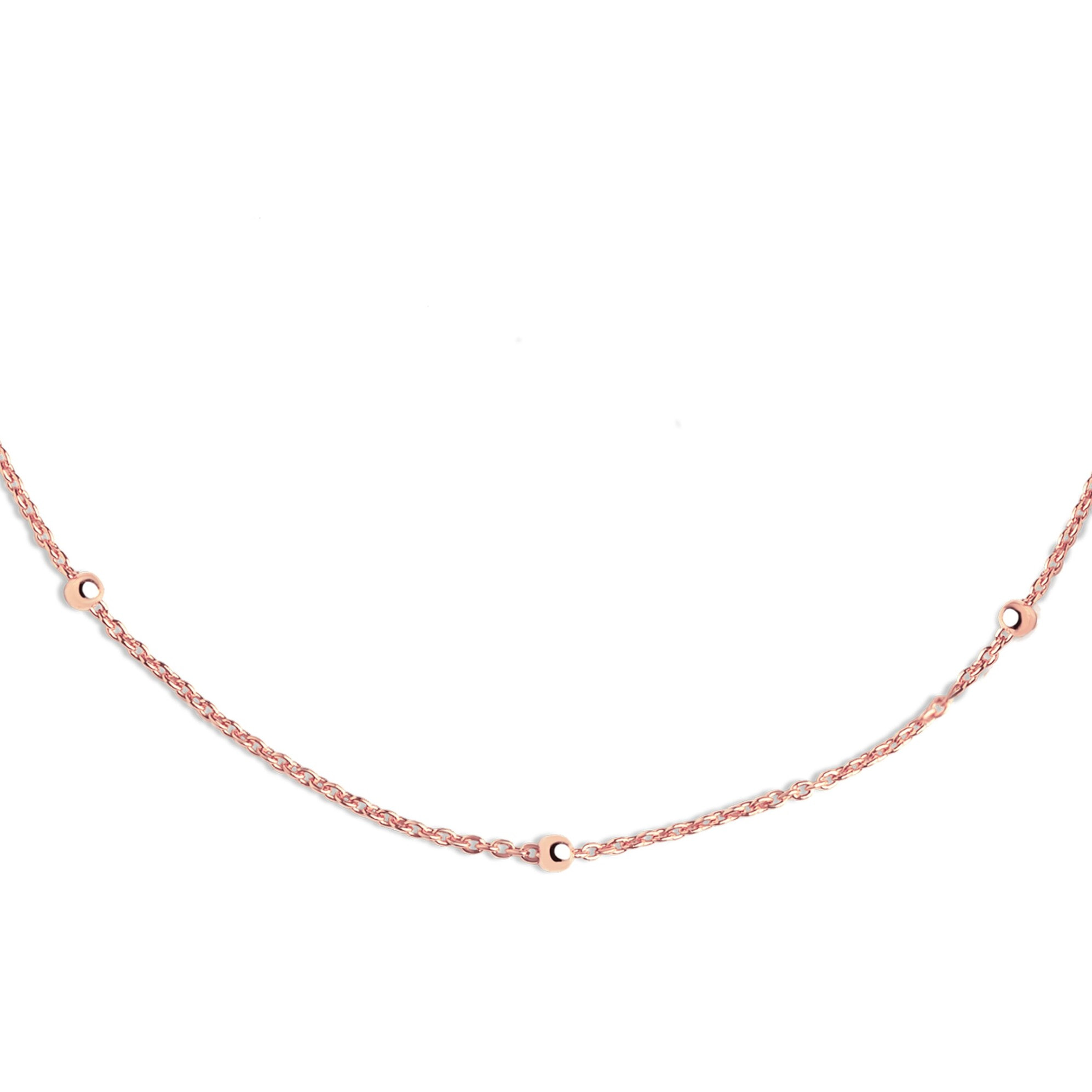 Collar Dots Plata Baño Oro Rosa