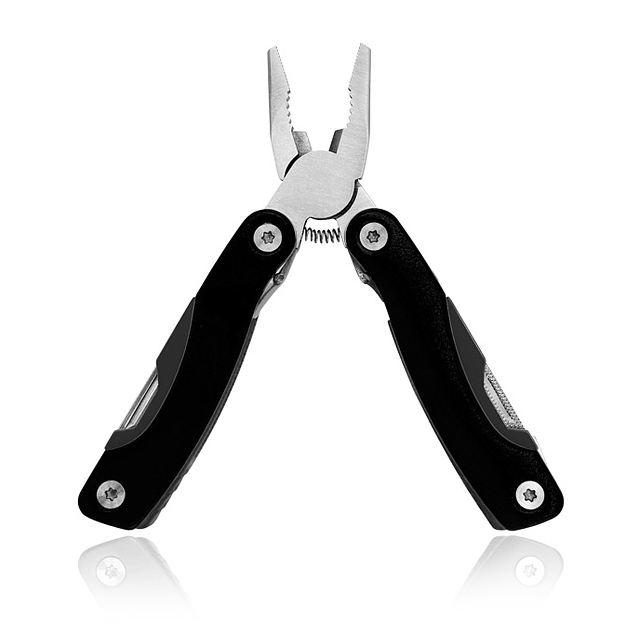 Multiherramienta Blauden, de acero inoxidable práctica y resistente, con 12 funciones y funda de poliéster.