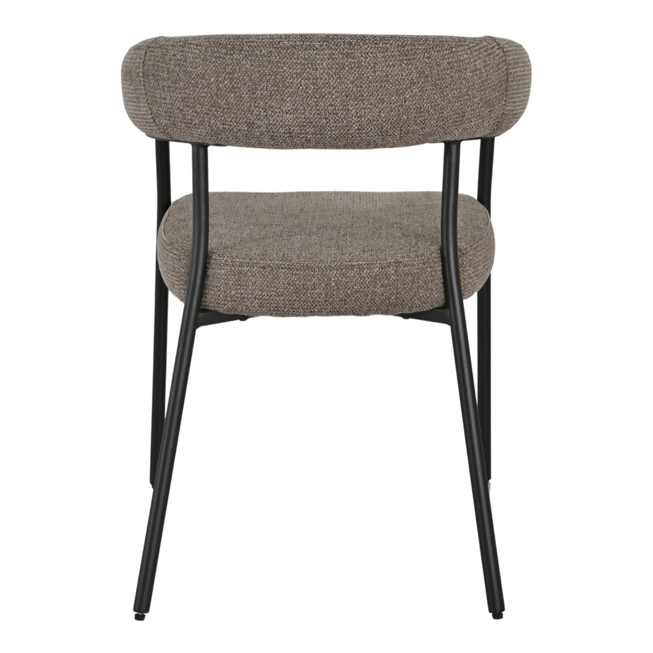 Set 2 sedie da pranzo Trivio in tessuto marrone con gambe in acciaio grigio