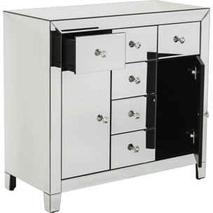 Commode Luxury argent 2 portes 6 tiroirs Kare Design