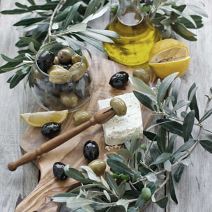 Poster régime crétois Affiche + cadre en bois - Noir