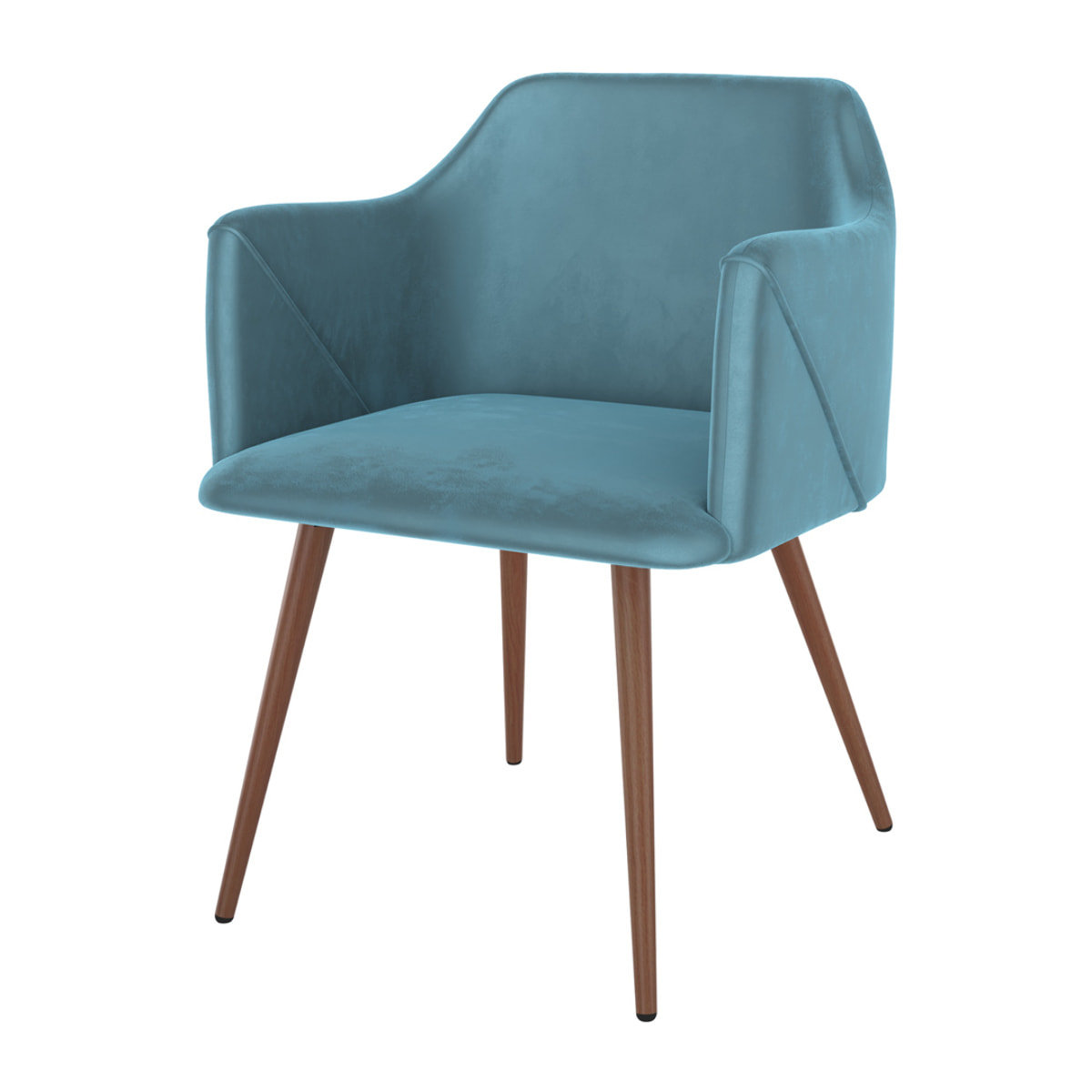 Lot de 2 chaises avec accoudoirs en velours bleu - Daisy