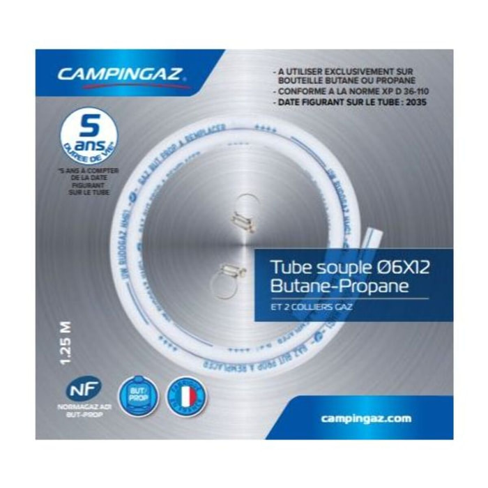 Tuyau gaz CAMPINGAZ SOUPLE A COLLIERS BUTANE NF GAZ 1.25m
