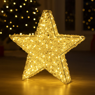 estrella de aluminio luminosa con 200 micro led 60x16x57cm