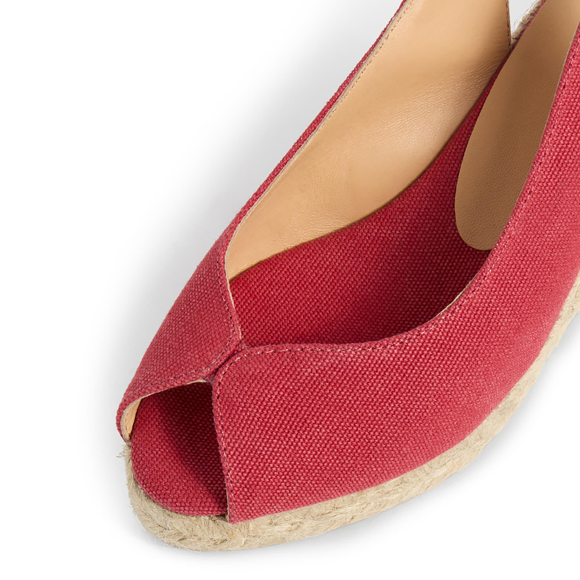 Alpargata peep toe cuña de 7 cm