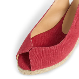 Alpargata peep toe cuña de 7 cm