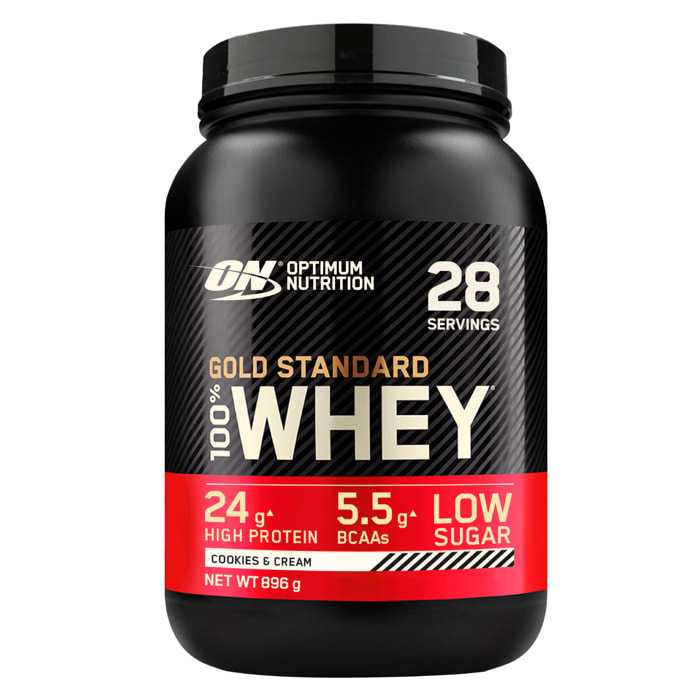 Gold Standard 100% Whey Proteine Isolate in Polvere con Aminoacidi Biscotti e Panna - Barattolo da 896g