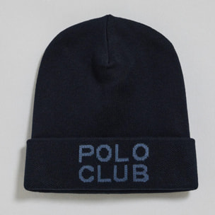 Cappellino Verth in lana blu marino con logo Polo Club in jacquard