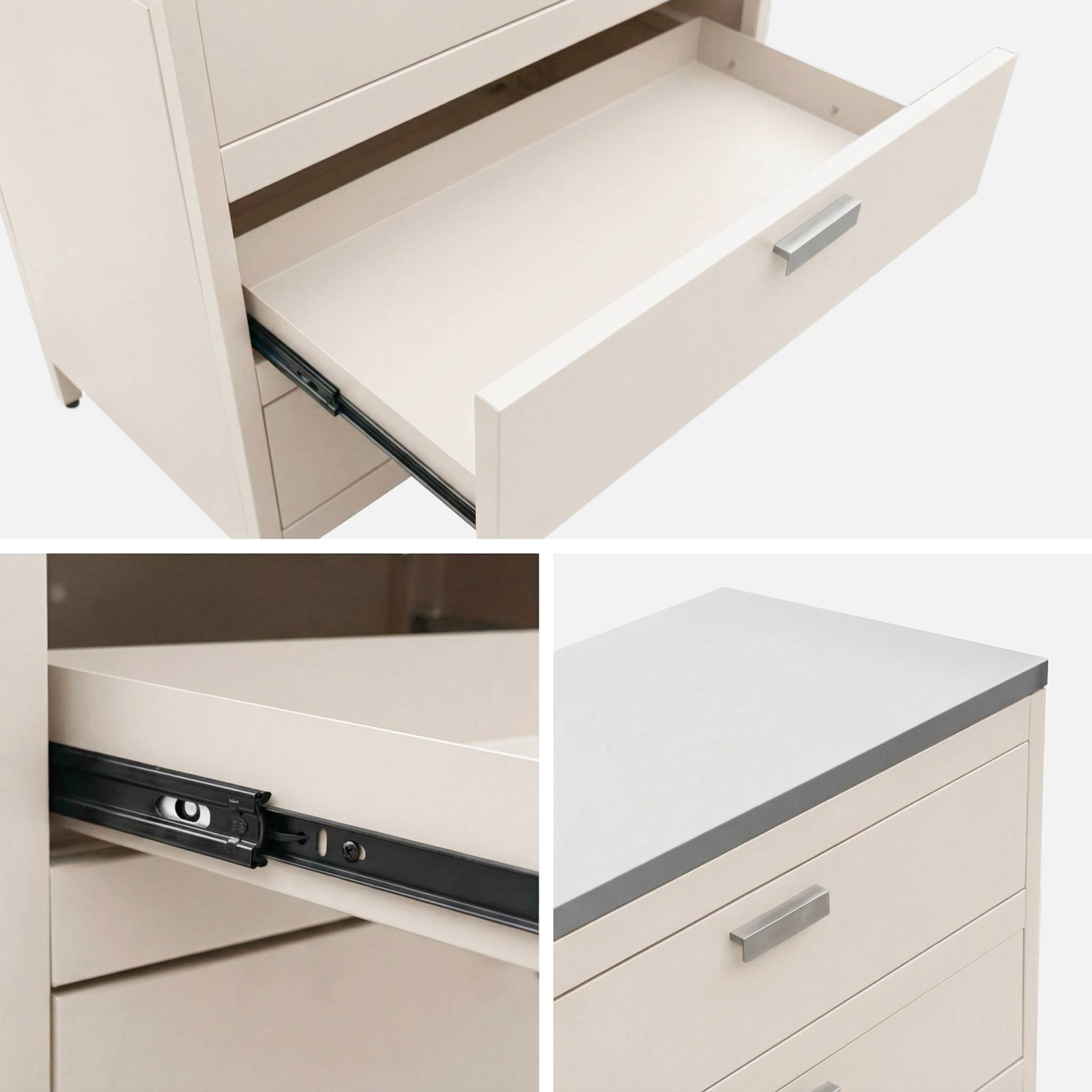 Cuisine d'extérieure en acier beige avec 3 tiroirs L80cm