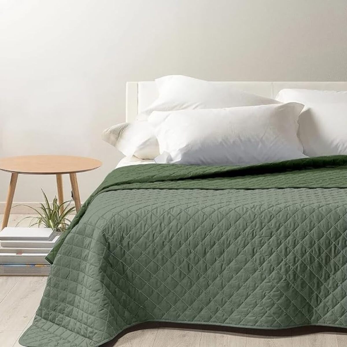 INTRECCI Copriletto Singolo Estivo, Trapunta Singola Estiva, 170x260 cm, Coperta Estiva, anche Primaverile, Double Face, Moderna, Leggera, Elegante. Colore: Verde/Salvia