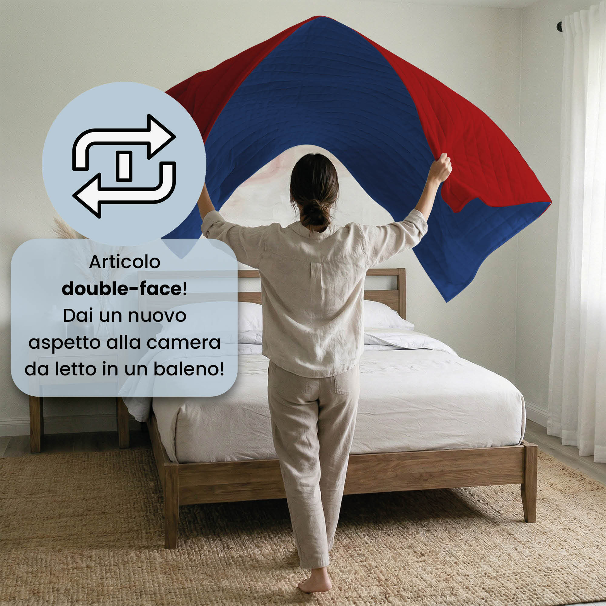 TRAPUNTINO ESTIVO ELEGANT PIAZZA E MEZZA, BICOLORE