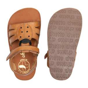 SANDALIA BAREFOOT CUERO - MARIQUITA EN RELIEVE Y ACABADO RÚSTICO