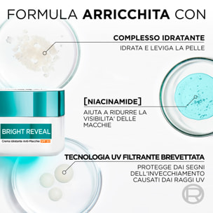 Crema Viso Idratante Anti-Macchie Bright Reveal Protezione UV SPF 50 con Niacinamide e Mexoryl 400 - Barattolo da 50ml