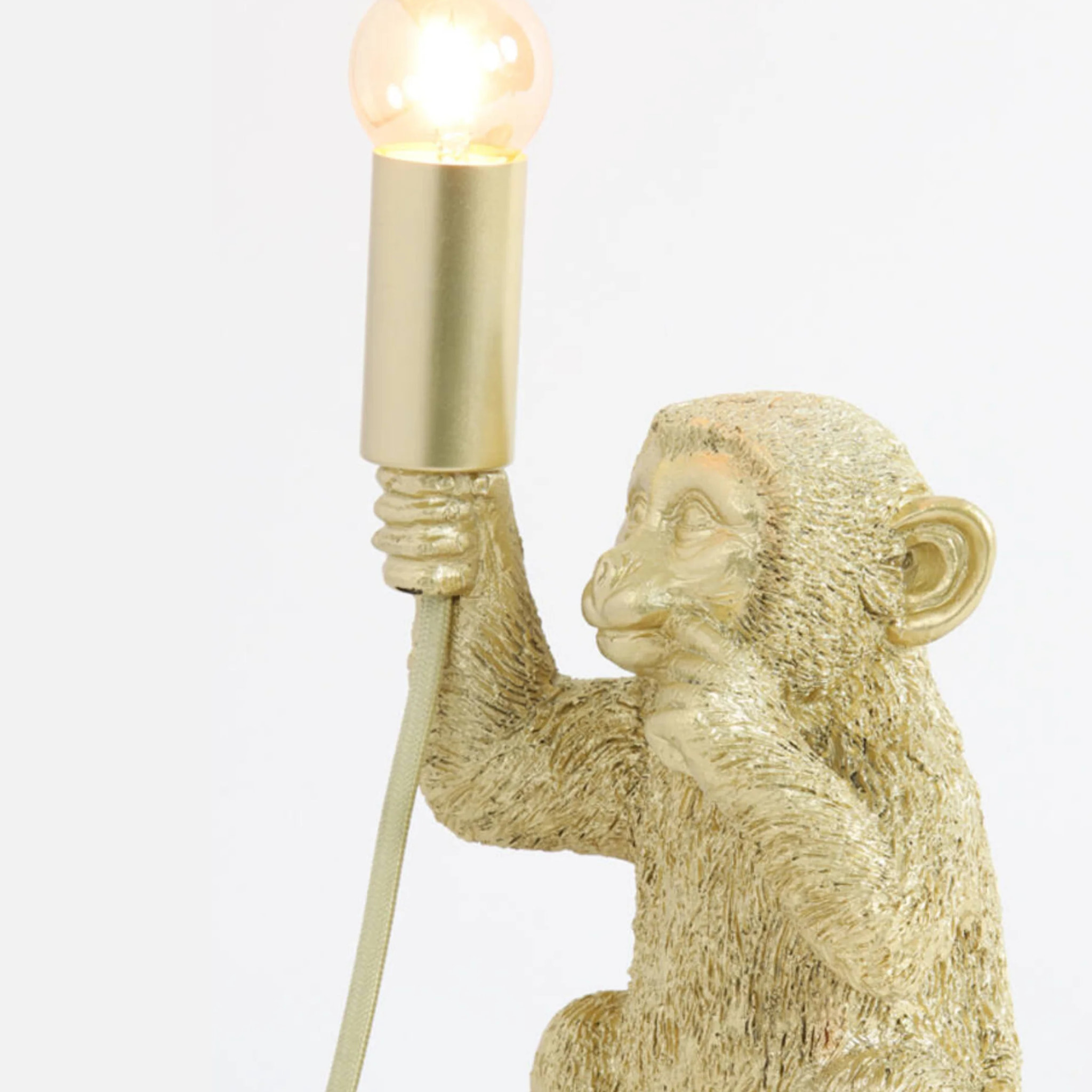 Lampe à poser en plastique doré - Monkey