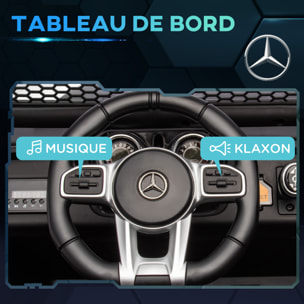 Voiture électrique 4x4 pour enfants de 3 à 8 ans 12 V Mercedes-Benz Unimog 2 moteurs avec télécommande, roues suspendues, klaxons, lumières, musique, blanc