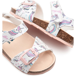 Sandalias de Bebé Unicornios Blanco