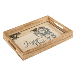 Plateau bois Père Noël 24x34cm