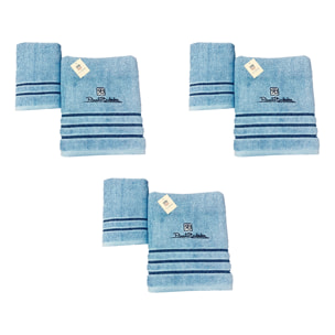 Renato Balestra 3 Set di 2 Asciugamani da bagno (1 viso e 1 bidet) Azzurro