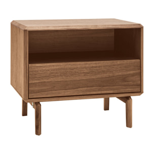 Table de chevet bois foncé noyer SUVA