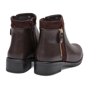 Stivaletti in simil pelle con lampo dorata