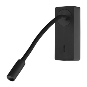 Forlight Mine - Luz de Lectura para Dormitorio LED con Luz Cálida 3000K con Interruptor Aplique de Pared Cabecero de Cama Negro