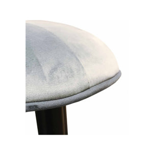 Tabouret de bar en velours gris et piétement en bois noir - AUGUSTIN 462