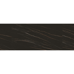 Tavolo FIGARI in vetroceramica matt golden nero con gambe a X in metallo bronzo, allungabile 180x90 cm - 260x90 cm