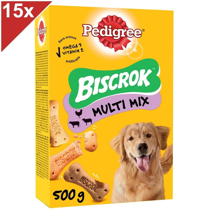 PEDIGREE Biscrok Biscuits croquants multi mix pour chien 15x 500g