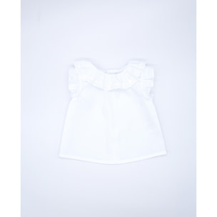 Blusa tira bordada popelín blanco