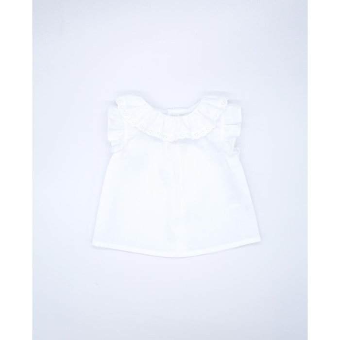 Blusa tira bordada popelín blanco