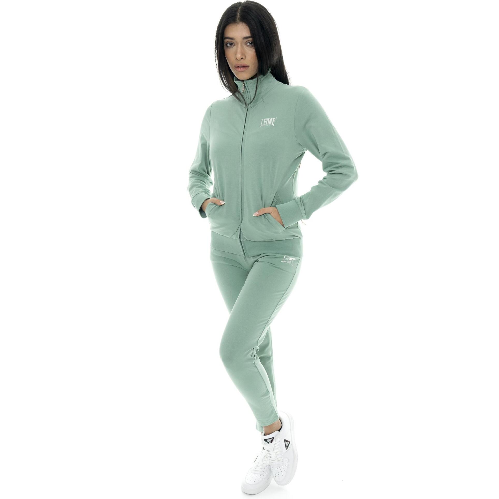 Tuta da donna in cotone non felpato con colletto e zip Leone Summer Bright