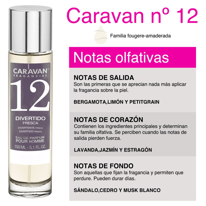 Caravan fragancias set de 3 frascos perfume de hombre nº12, de 150 ml