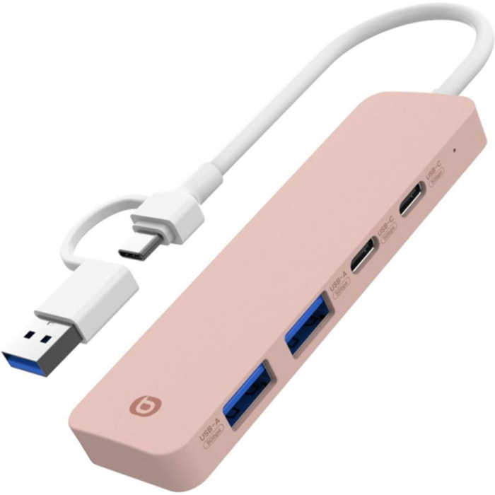 Hub USB C ESSENTIELB 4 en 1 USB-C Rose - Vr
