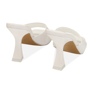 Mules bianche, tacco 9,5 cm