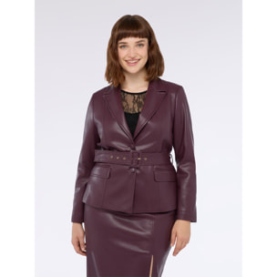 Fiorella Rubino - Blazer strutturato con cintura - Bordeaux
