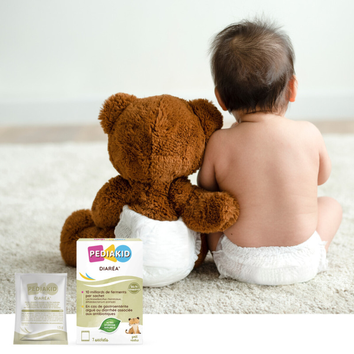 PEDIAKID - Diaréa - Pour les besoins nutritionnels en cas de gastroentérite aiguë ou diarrhée associée aux antibiotiques - Dès la naissance - Sachets de poudre à diluer - Goût neutre - Lot de 2