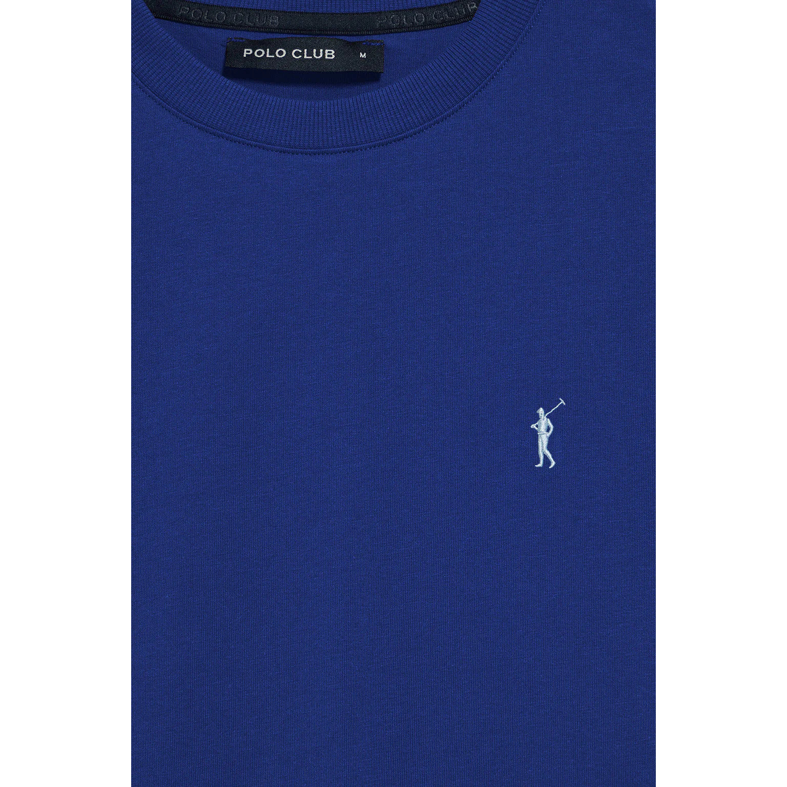 Camiseta azul royal con cuello redondo y bordado Rigby Go